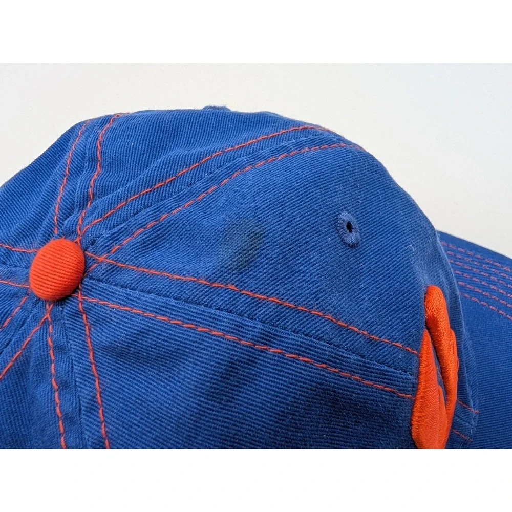 Bridgestone Golf Hat Blue Orange Embroidered Logo Adjustable Strapback Cap